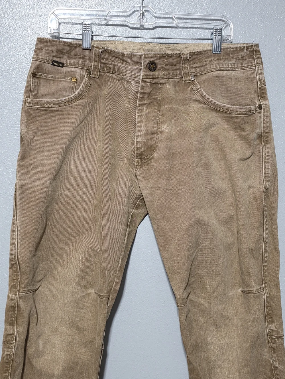 KÜHL Rydr Pants Mens 34x28 Tan Brown Canvas Workwear Gorpcore - Picture 3 of 11